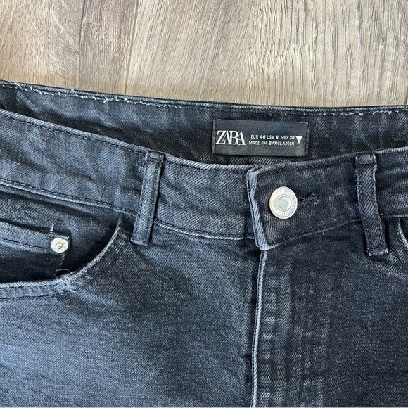 Zara Jean Shorts Black Size 8 - Picture 2 of 6